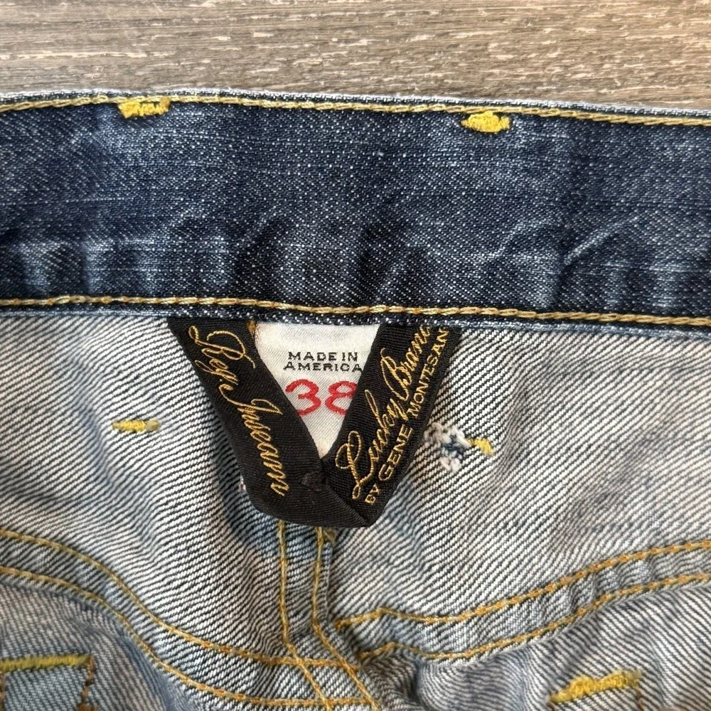 Vintage Y2K Lucky Brand Dungarees Jeans Baggy 38x31 Made In USA Gene Montesano